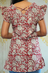 Geeth V Neck Short Kurti - POP NAARI